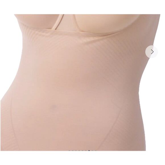 SPANXshape Bodysuit Size Small Invisible Open-Bust Mid-Thigh Champagne Beige - Picture 5 of 16